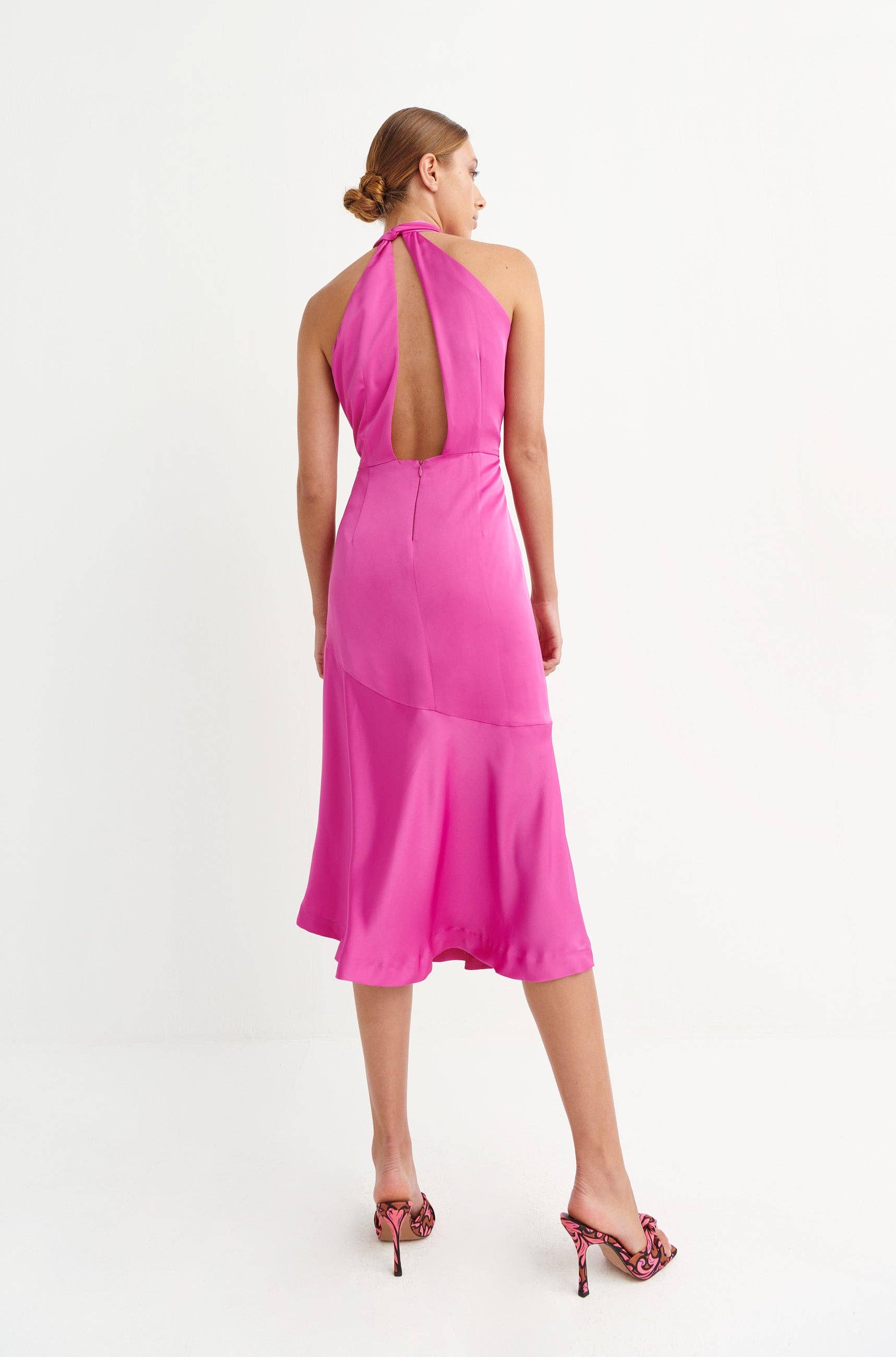 Fucsia Cosmos Fuchsia Halterkleid mit fließendem Stoff für den Großhandel auf Faire2