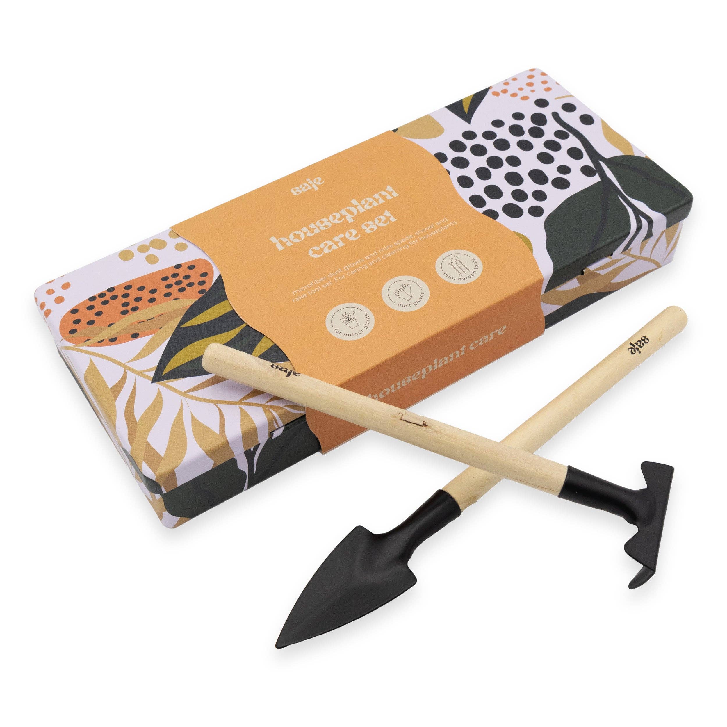 Robert Frederick Ltd – wholesale Trädgårdsverktyg – Saje Växtvårdskit - Bladdammsvantar och Miniverktyg - Håll Inomhusväxter Friska0