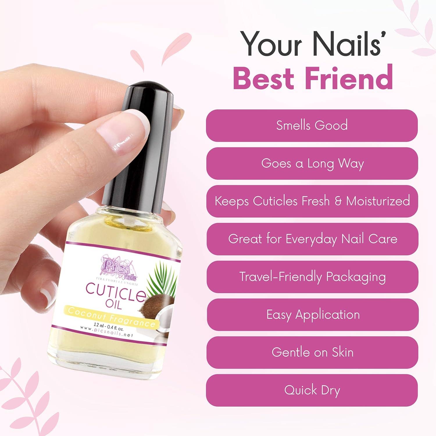 Pics Nails - Wholesale Cuticle Oil - Coconut Professional Hand and Toenail Cuticle Oil 12 ml2