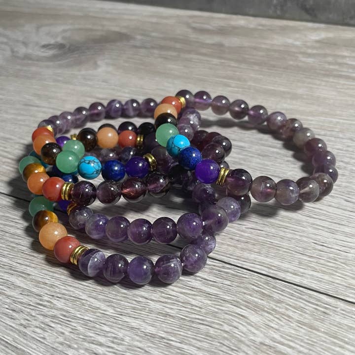 Keystone Crystals - Wholesale Beaded bracelet - Gemstone Chakra Healing Bracelets 8mm - Wholesale7