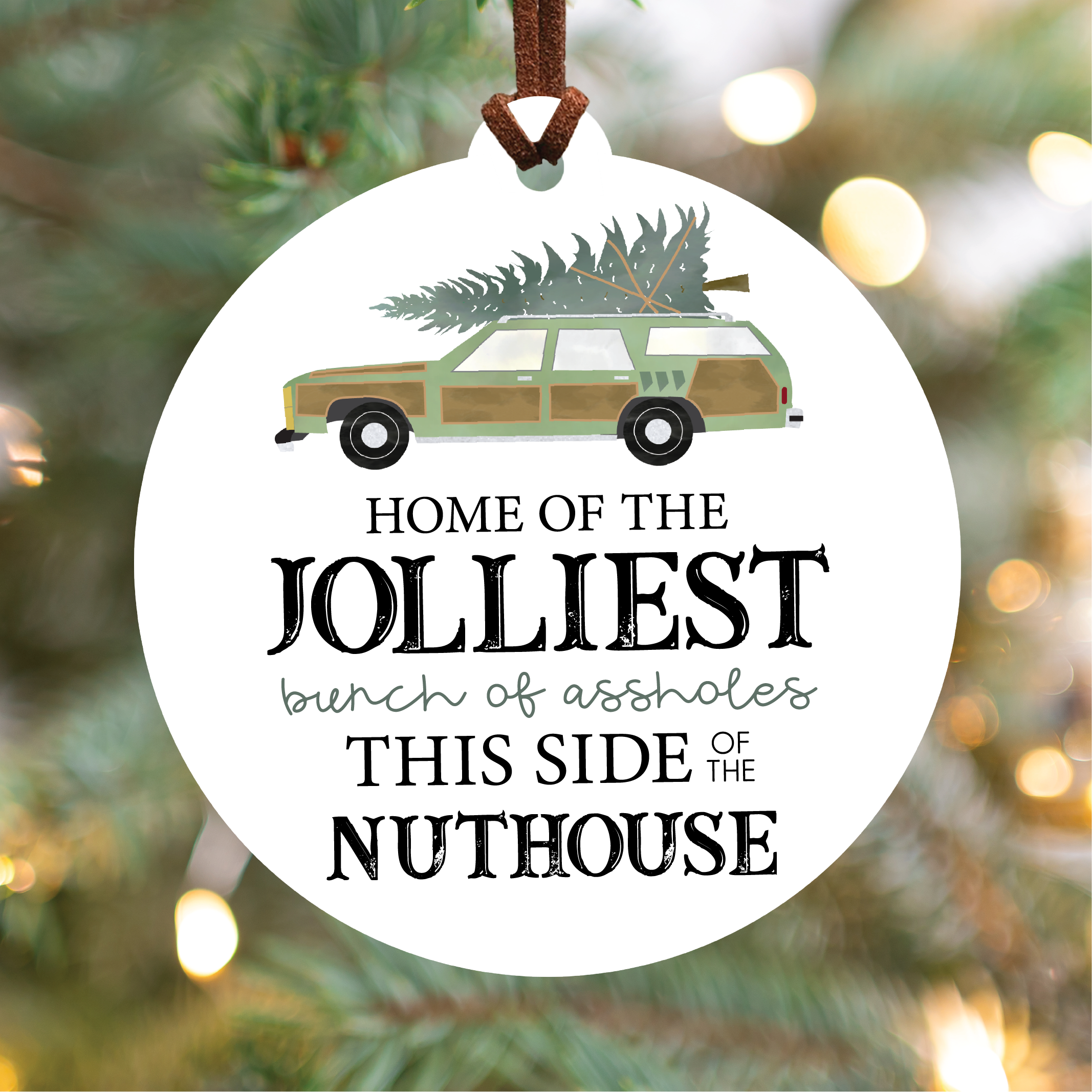 Knotty Design Co. - Wholesale Ornament - Jolliest Bunch of Assholes Christmas Ornament2