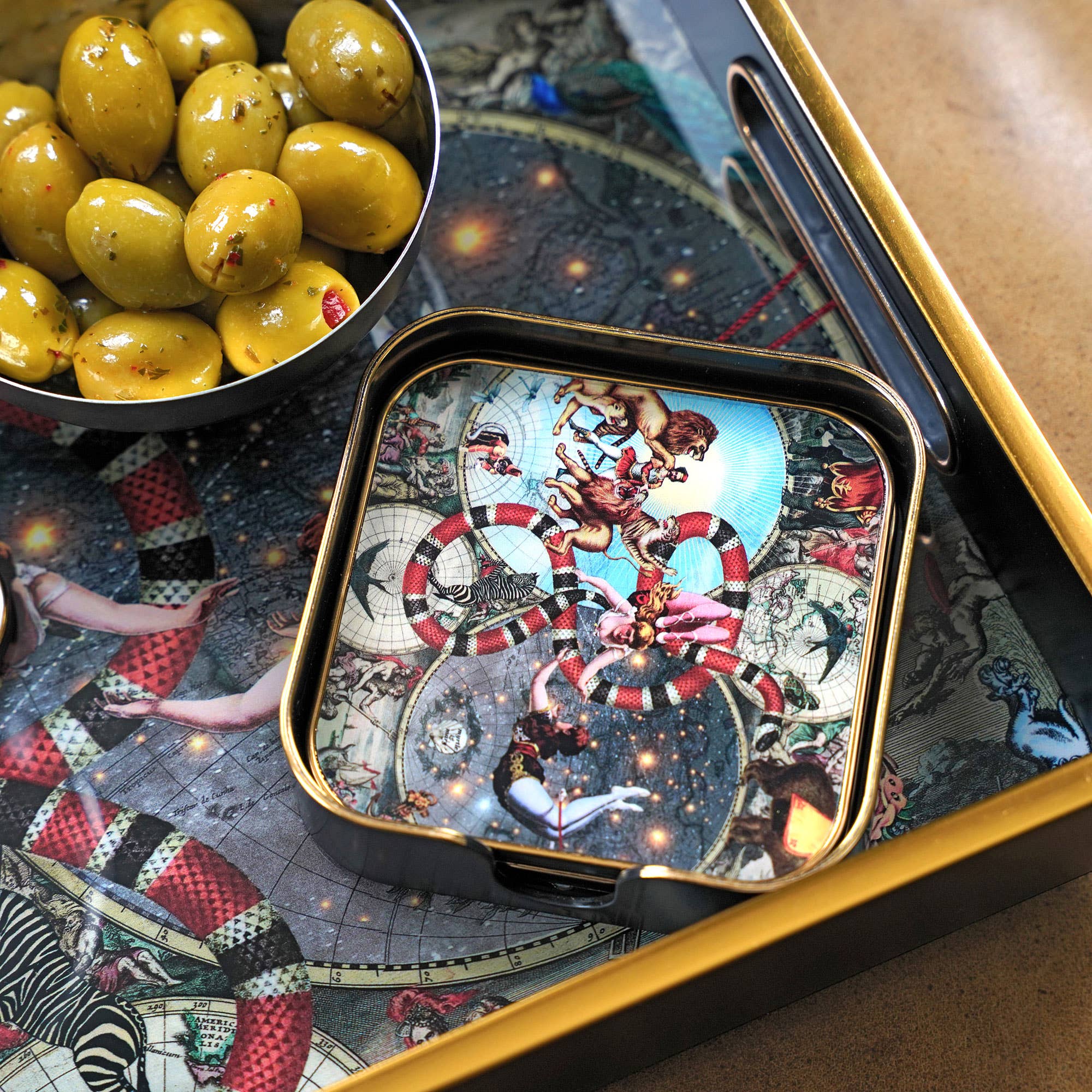 Febland - Wholesale Coasters - Myrtle and Mary Square Le Cirque Du Monde Coasters