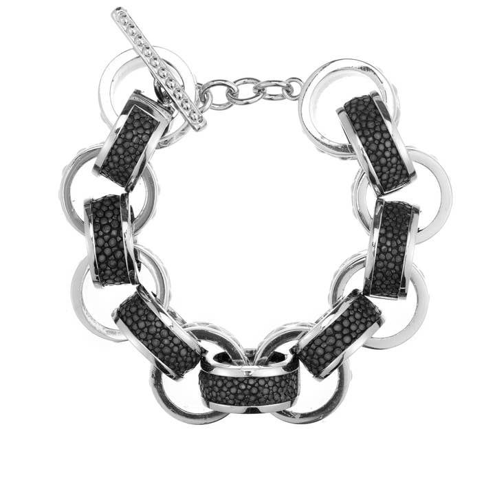 Bracelet à maillons en or blanc avec perles LOLA pour la vente par VIVO