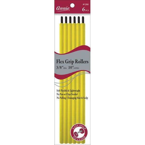 Annie Flex Grip Rollers 3/8In Dia 10In Long 6Ct Yellow for wholesale by Annie International, Inc.
