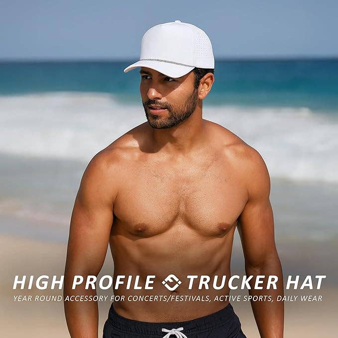 Funky Junque - Wholesale Baseball Cap - Unisex - Blank Laser Cut Golf Rope Cap - White5