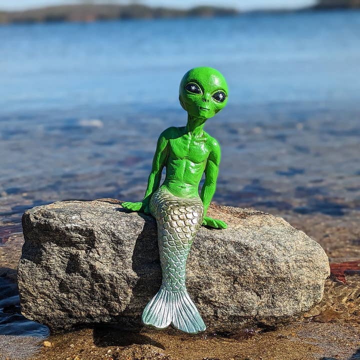 John Bernard & Company - Wholesale Decorative figurine - Mermalien Dude 10 inch Tall Merman Alien Statue Shelf Sitter7