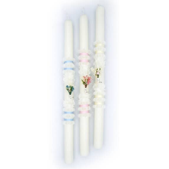 cereria pinsart - Wholesale Cake Candle - Christening Candle Ribbon and Flower (52 X 3.2 cm)1