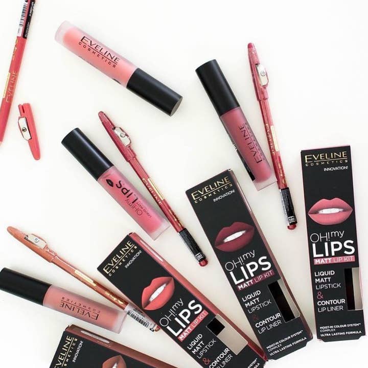 OH! my LIPS Matt Lip Kit Liquid Matt Lipstick & Contour Lip for wholesale by Eveline Cosmetics