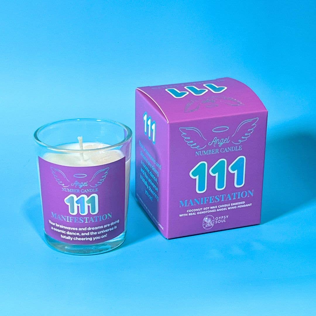 Gypsy Soul - Vente Bougie en bocal - Bougie Lotion Numéro d'Ange avec Pendentif Ange Pierre Précieuse Aile5