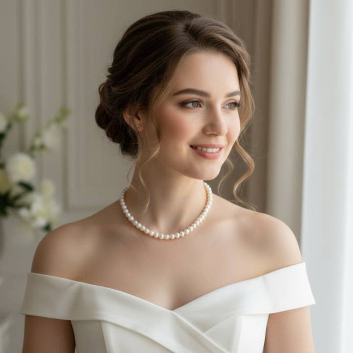 Basic freshwater medium pearl collana/choker for wholesale by OE!