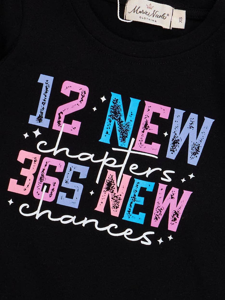 Marie Nicole Clothing - Wholesale Top & Pant Set - Kids - "12 New Chapters, 365 New Chances" Velvet Bell Bottom Outfit1