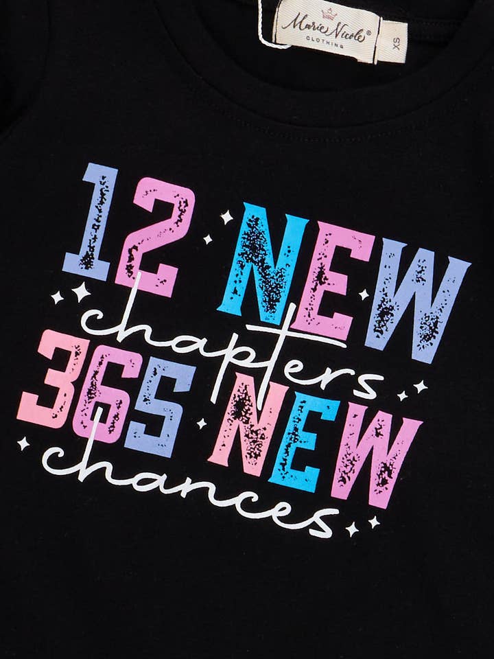 Marie Nicole Clothing - Wholesale Top & Pant Set - Kids - "12 New Chapters, 365 New Chances" Velvet Bell Bottom Outfit1