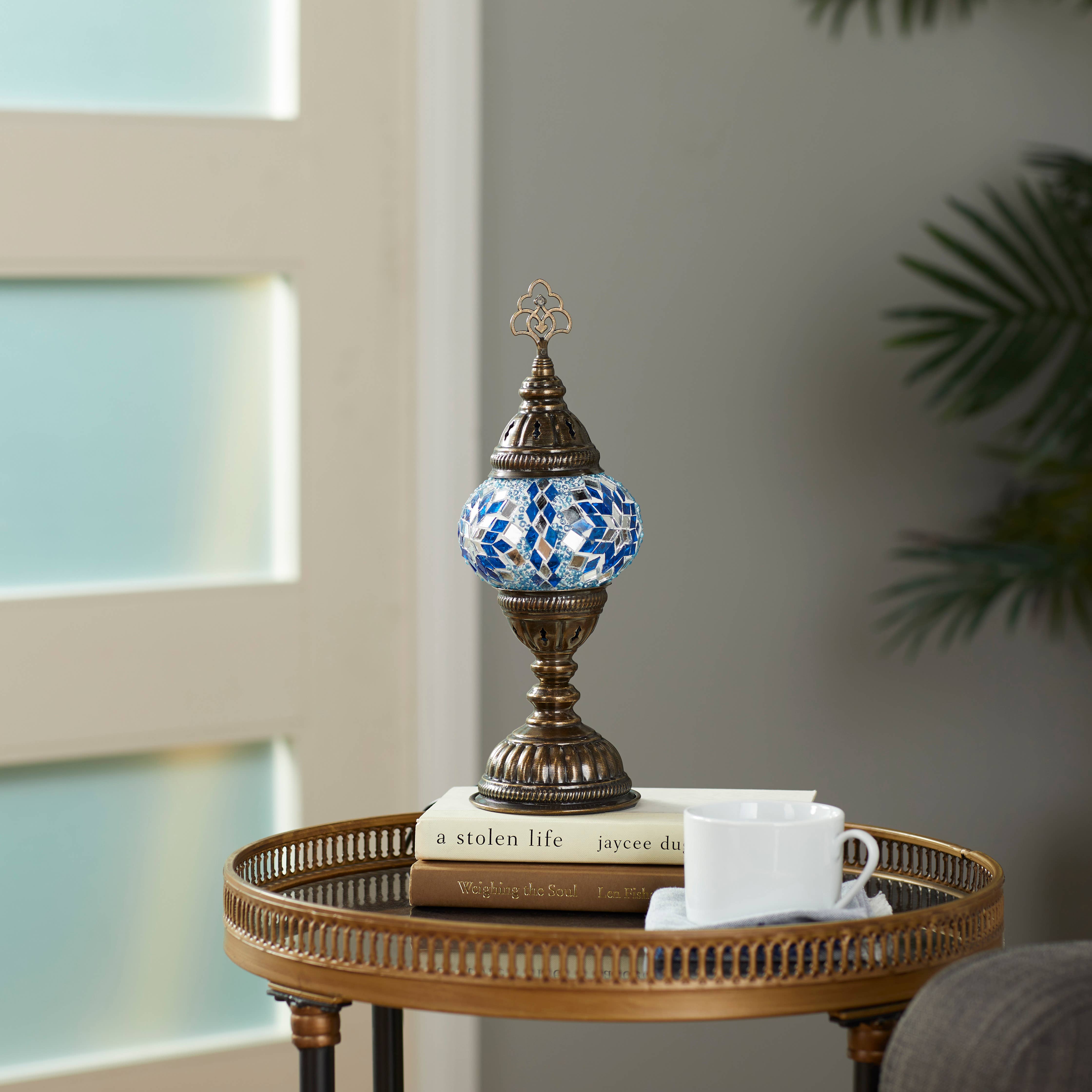 Import Corner - Wholesale Accent/Desk Lamp - 86103: 3" PRESSED MOSAIC SHADE "NIGHTLIGHT" TABLE LAMP4