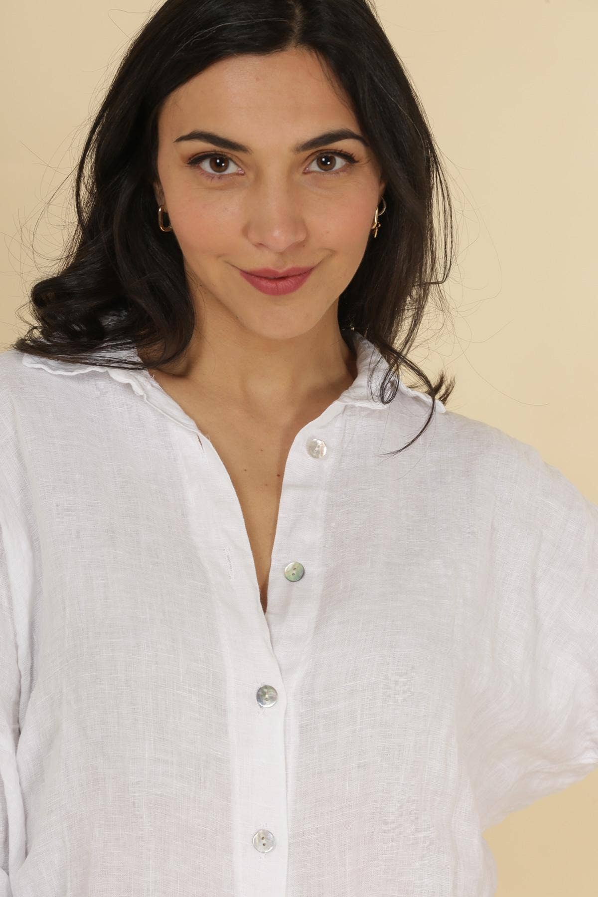 la maison des fibres naturelles - Wholesale Button Down Shirt - Women's - 620090u 100% linen shirt made in Italy30