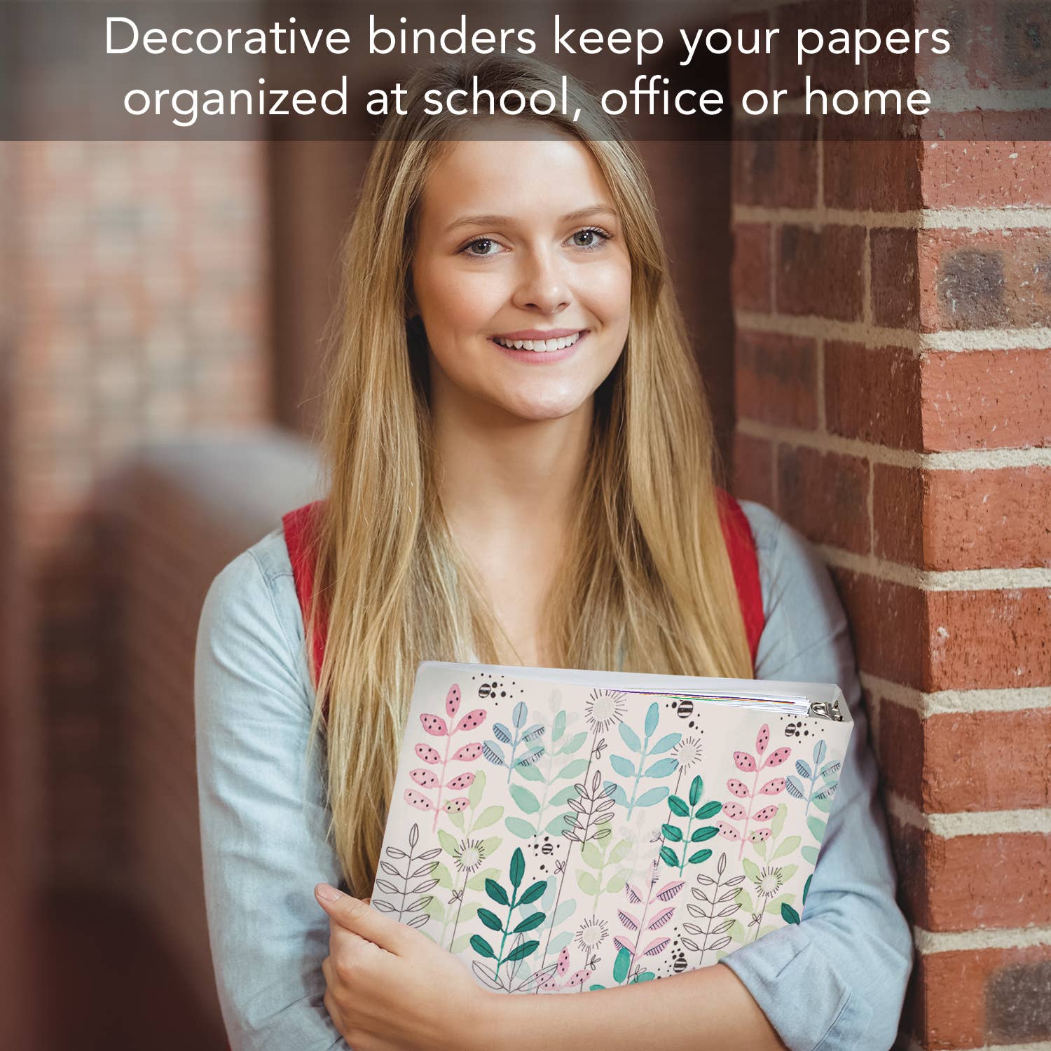 Conimar Promotions - Wholesale Binder - "Botanical Leaves" Decorative 3-Ring 1-inch Binder5