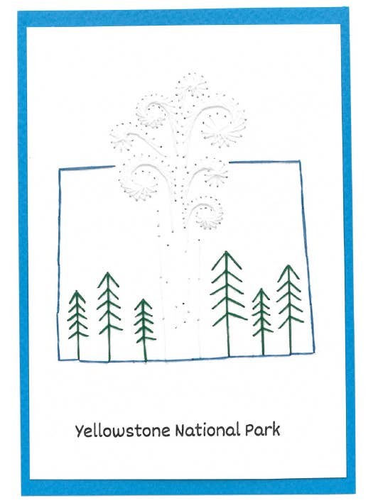Wyoming- Hand Stitched Greeting Card for wholesale by Woven Dignity