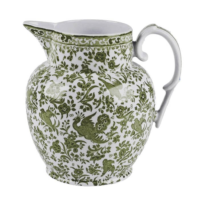 Grand pichet étrusque vert royal paon commande spéciale pour la vente par Burleigh