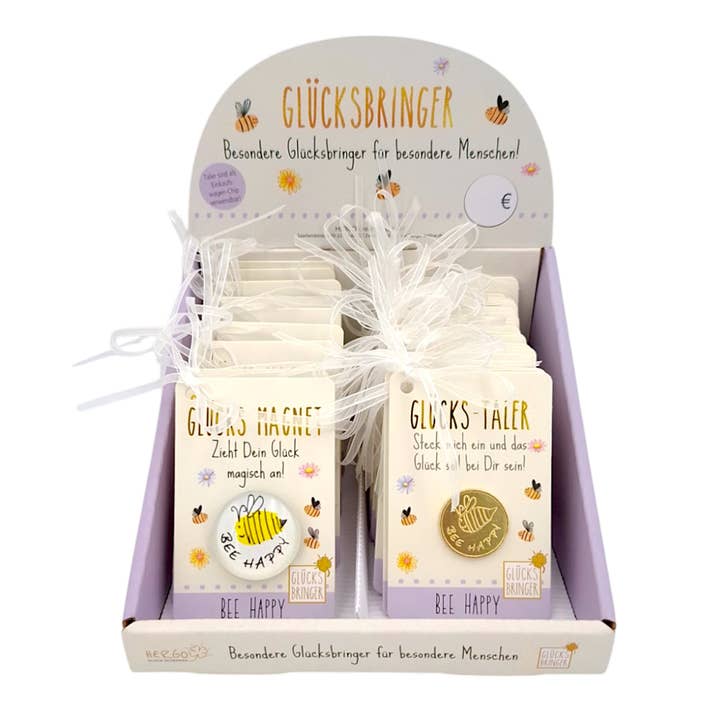 Hergo Creation GmbH - Wholesale Magnet - Set of bee lucky coins (25 pcs.) and magnets (10 pcs.)