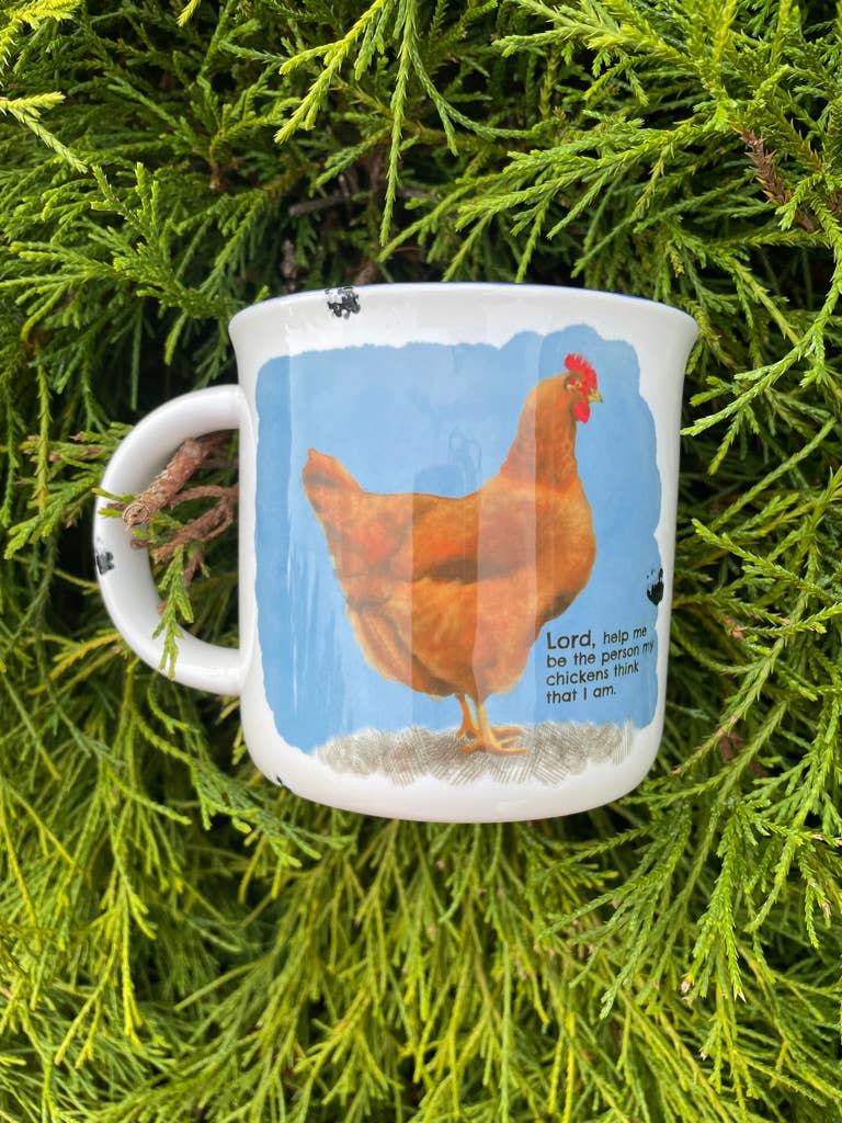 Sweetgum Studio - Wholesale Coffee Mug - Stoneware Distressed Mug with Blue Trim 14 oz.41