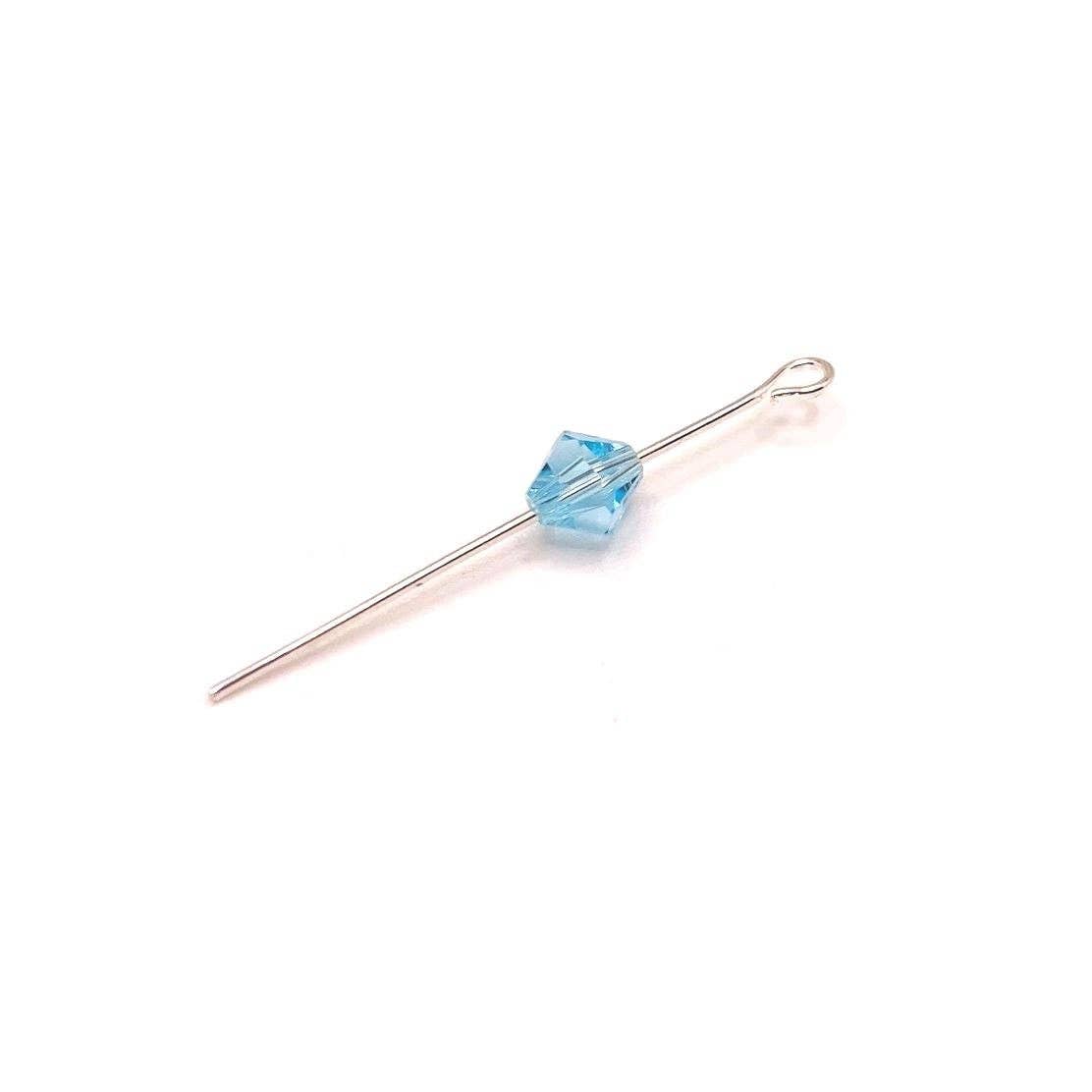 Guerrilla Charm - Wholesale Beads - 6x6mm Bicone Aqua Blue Imitation Crystal March Birthstone Beads1