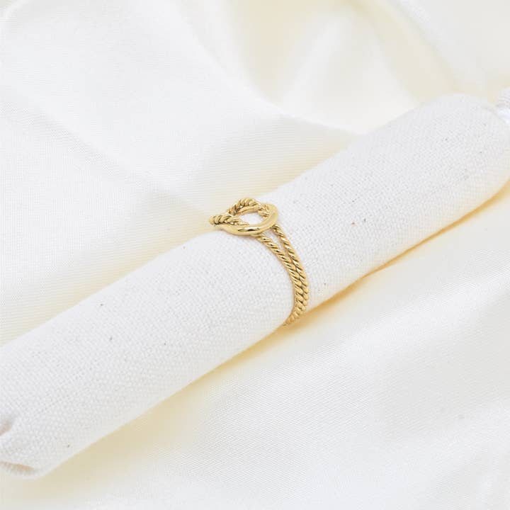 Kapyco - Wholesale Band/Stacked Ring - Stainless steel bow ring - BG3100902