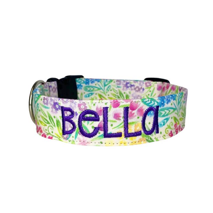 Coleira de Cão em Aquarela de Primavera da Duke & Fox® por atacado de Duke & Fox