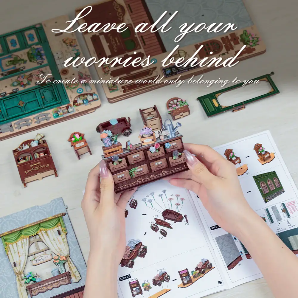 Hands Craft - Vente Puzzle – enfant - Kit de Coin de Livre DIY : Fleuristes en Fleurs3