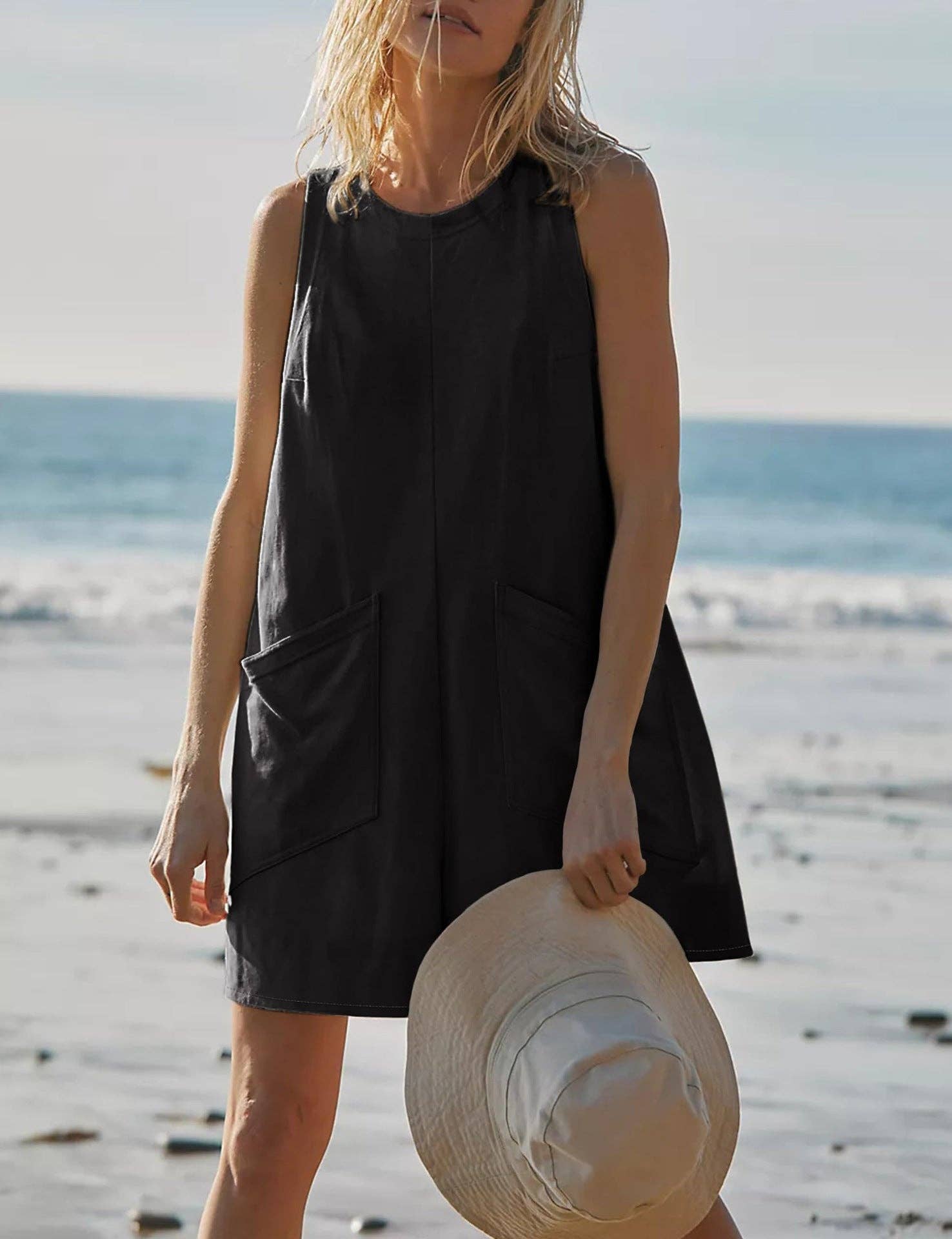 Suhkasana - Vendita all'ingrosso Tutina - Donna - Tuta senza maniche da donna – Salopette estiva casual con tasche7