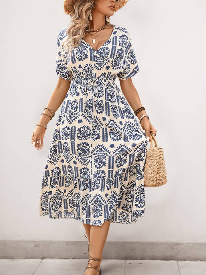 Leisure Ethnic Style Printed Dress for wholesale by Wholesalesir