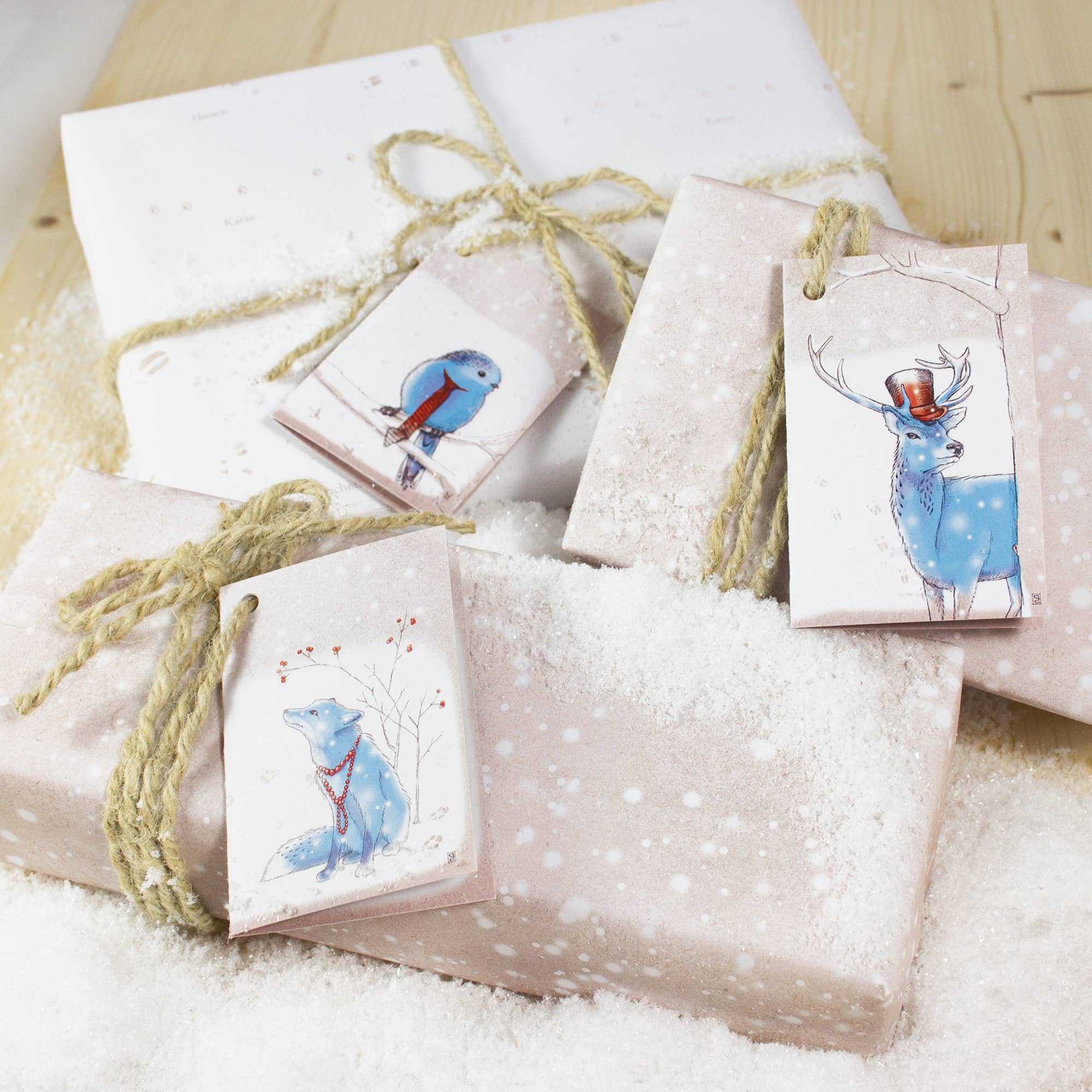 Bow & Hummingbird – wholesale Omslagspapper – Omslagspapper snö - stor storlek2