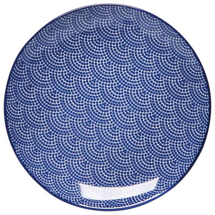 Blue Waves Stamped Appetizer Plate 6 inch for wholesale by Now Designs by Danica