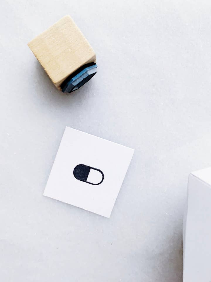 Tampon en caoutchouc pour rappel sur les médicaments • pour la vente par Papergram