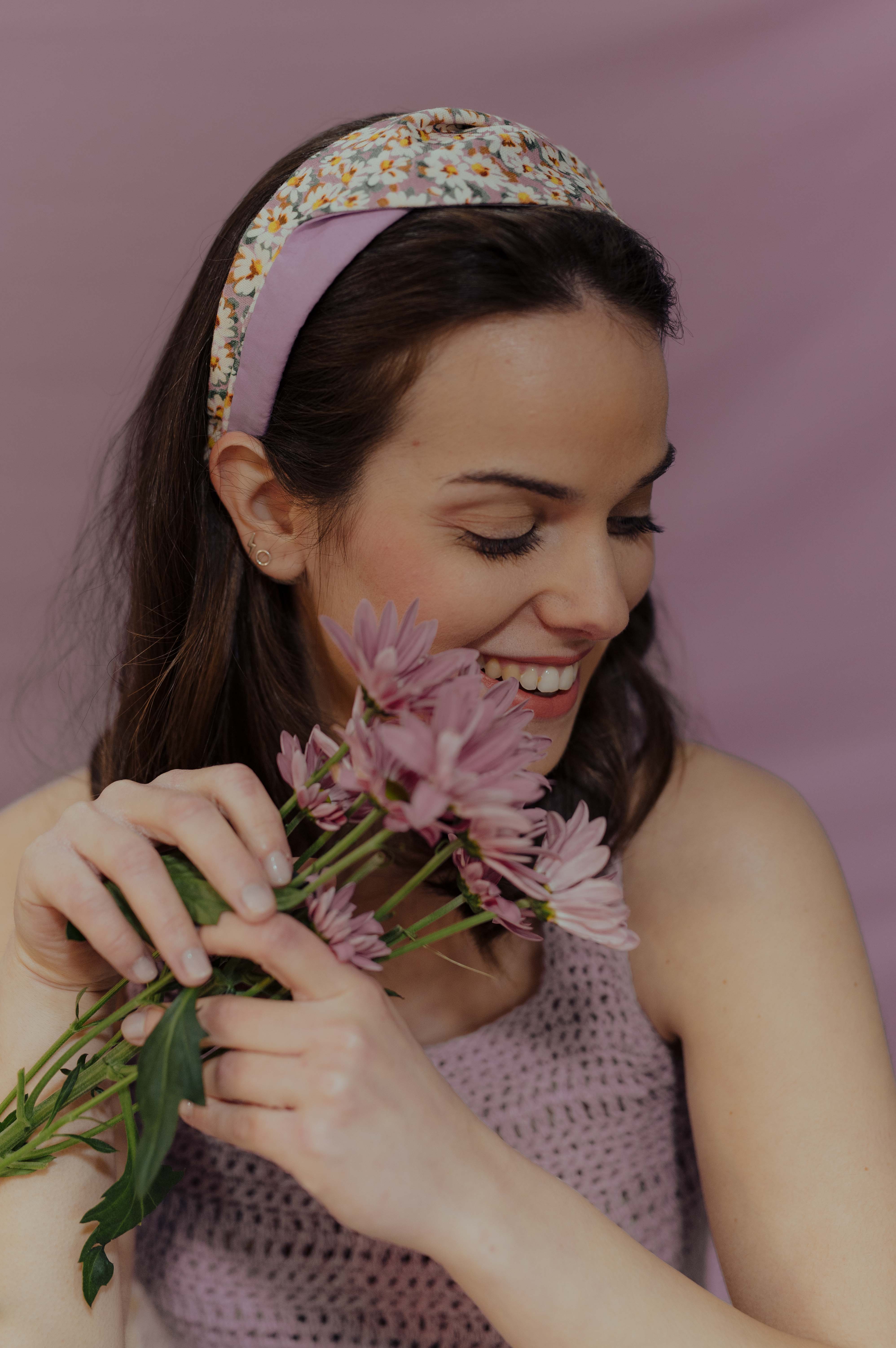 Nuevemi - Wholesale Fashion Headband - Women's - TURBAN HEADBAND MARGOT MAUVE FLOWERS3