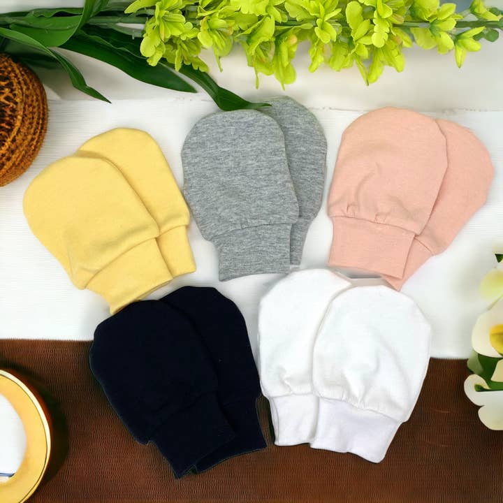 Jolly Bundles – wholesale Vantar - Baby – Enfärgade ekologiska bomullsvantar för spädbarn utan repor