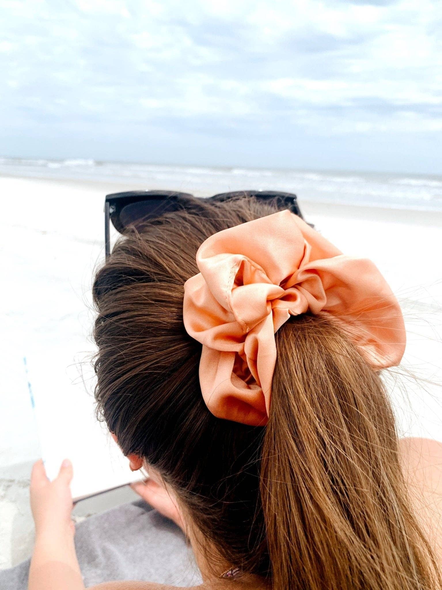 Beyond Scrunchies - Wholesale Scrunchie - Women's - PEACH - Mulberry Silk Scrunchie3