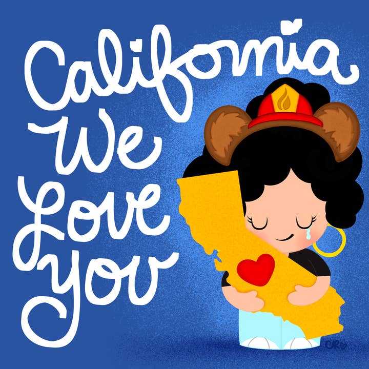 Californie, nous t'aimons (pompiers) Impression pour la vente par Hola Mijas Bonitas