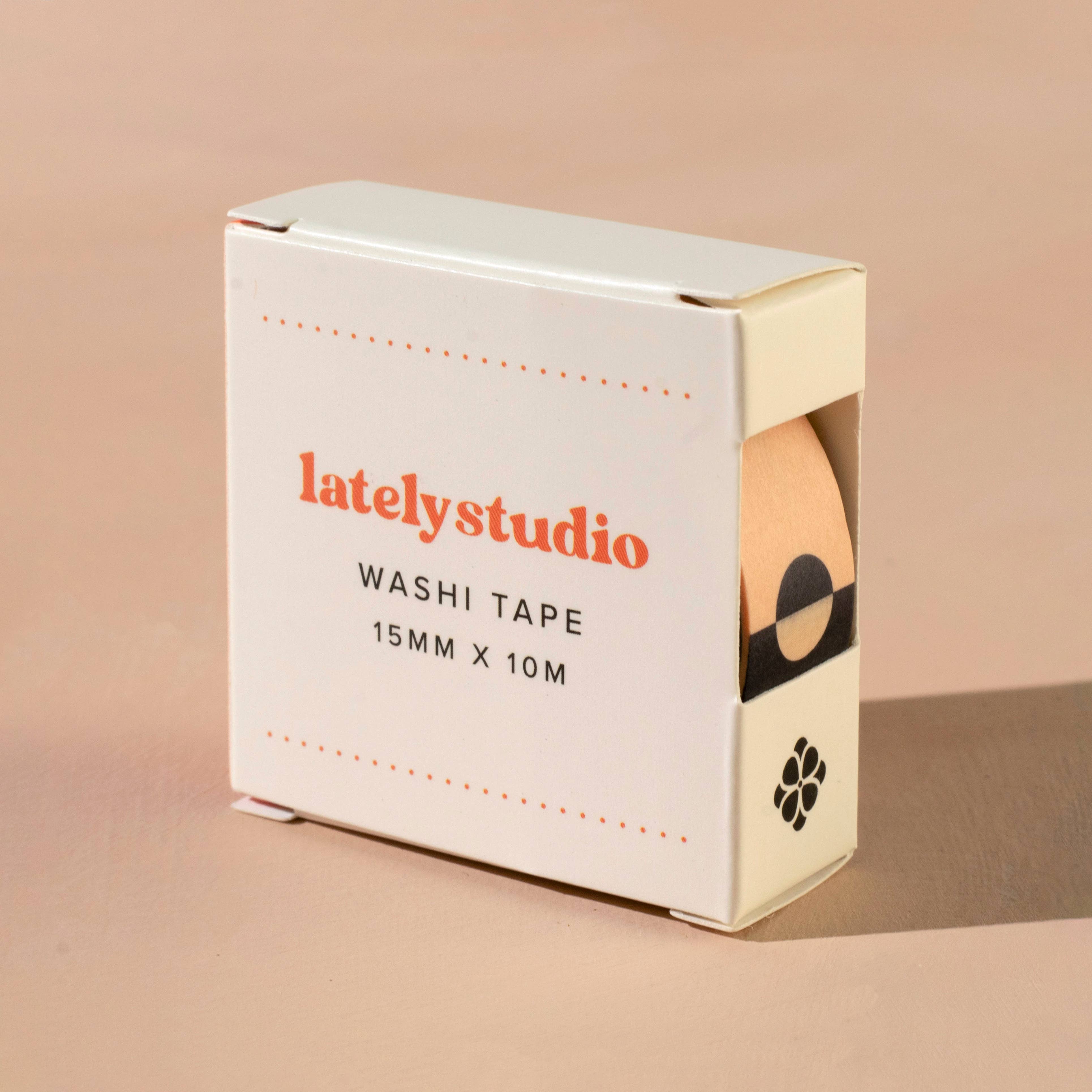 Lately Studio - Wholesale Washi Tape - Sun and Moon Washi Tape | Black & White Monochrome Washi1