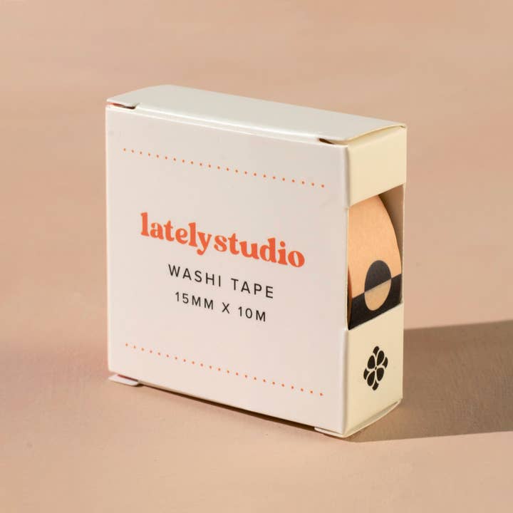 Lately Studio - Wholesale Washi Tape - Sun and Moon Washi Tape | Black & White Monochrome Washi1