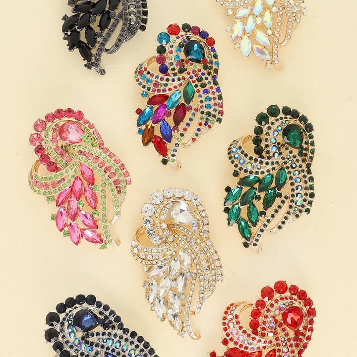 Floral Crystal Cluster Brooch Pin for wholesale by SP Sophia Collection