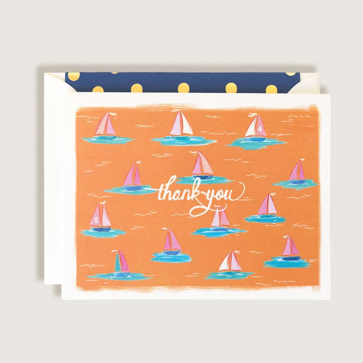 Thank You Sailboat Greeting Card for wholesale by The First Snow