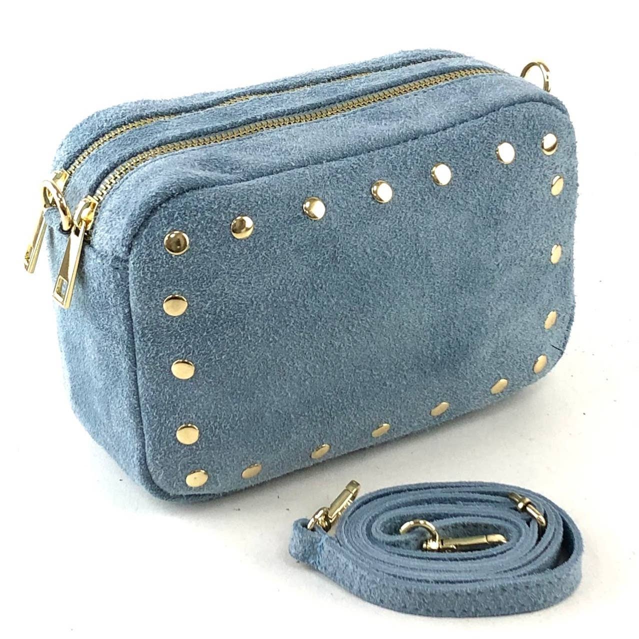 MILANO AMOUR - Wholesale Crossbody Bag - Women's - CROSSBODY BRYAN ZIP SUEDE STUDS7