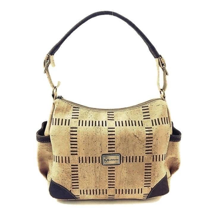 Cork Shoulder Bag Vegan Handbag for Women Siona in Brown for wholesale by Moddanio Cork