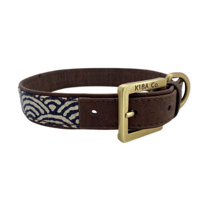 Veganes Lederhalsband: Seigaiha-Design für den Großhandel von KIBA Co.