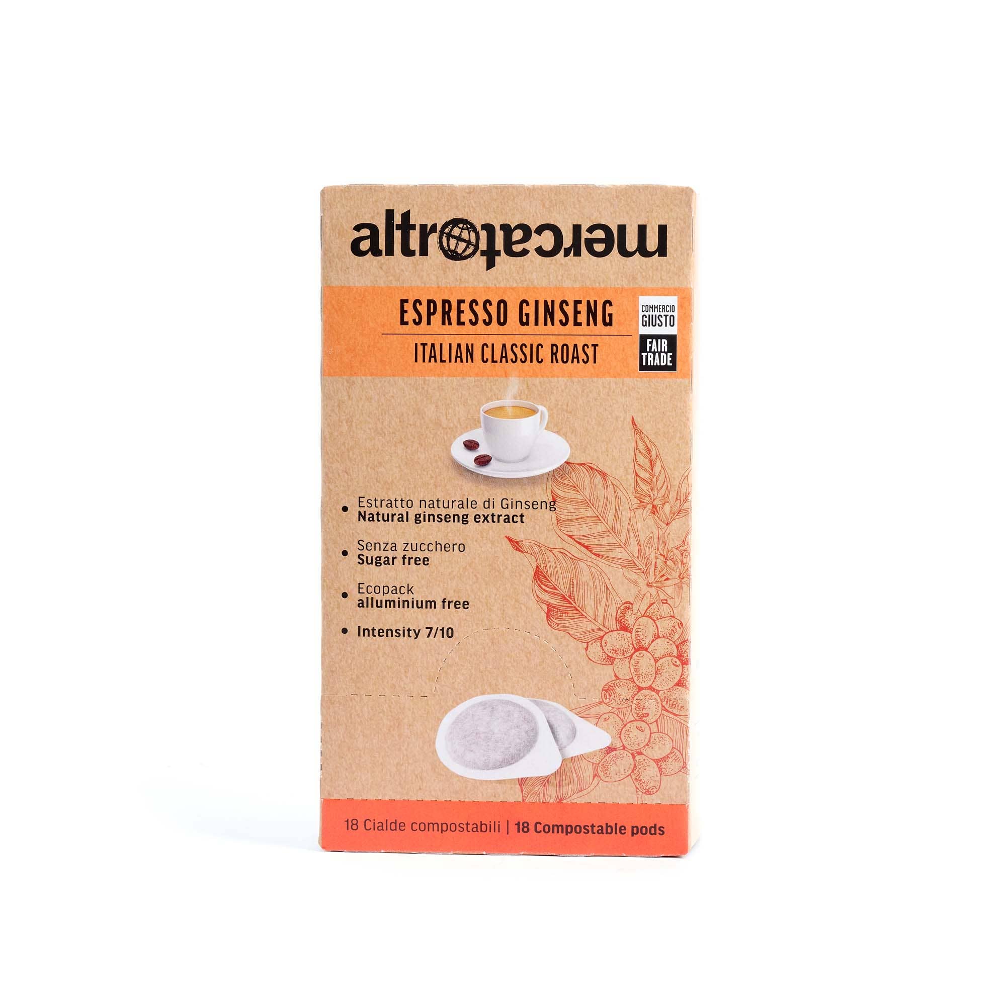 Altromercato – wholesale Instant coffee/espresso – Ginseng Espresso Coffee - Sugar-free - 18 pods - 126 g2