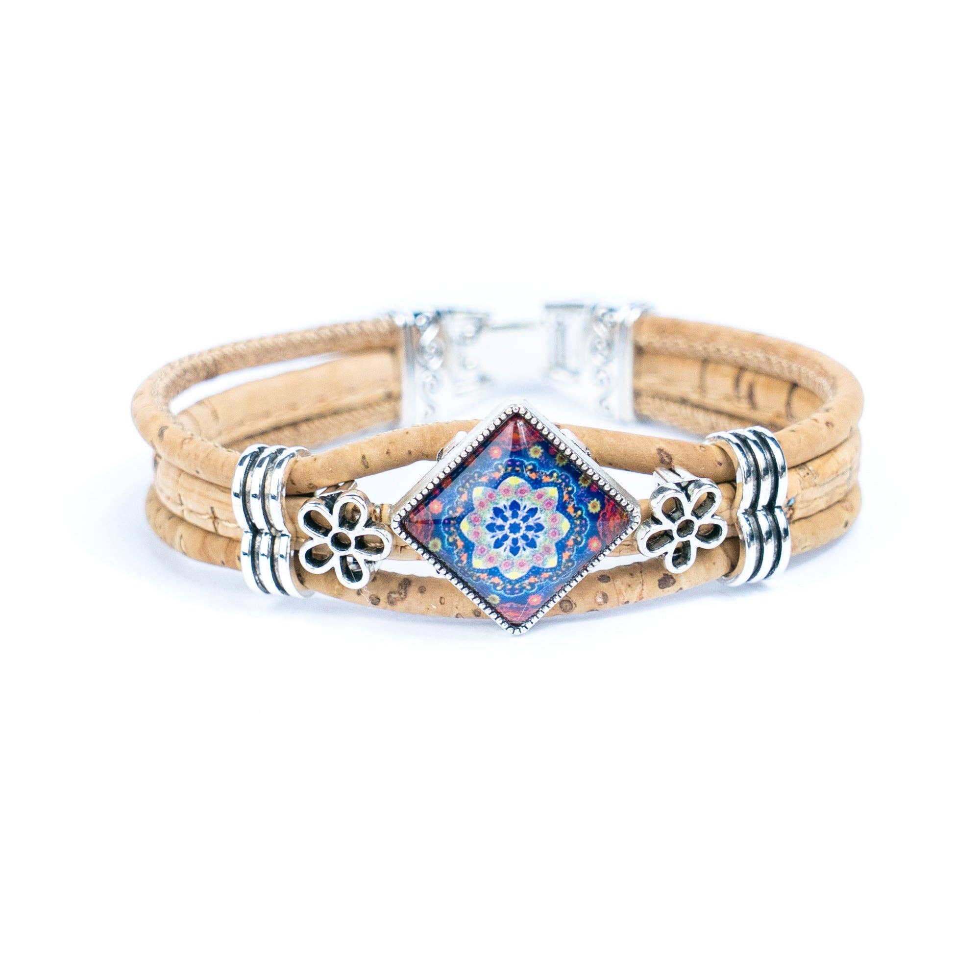 Meninas Bonitas Cork - Wholesale Woven/Braided Bracelet - Natural cork cord and alloy hardware handmade fashion ladies bracelet BR-006-MIX-5(RANDOM)9