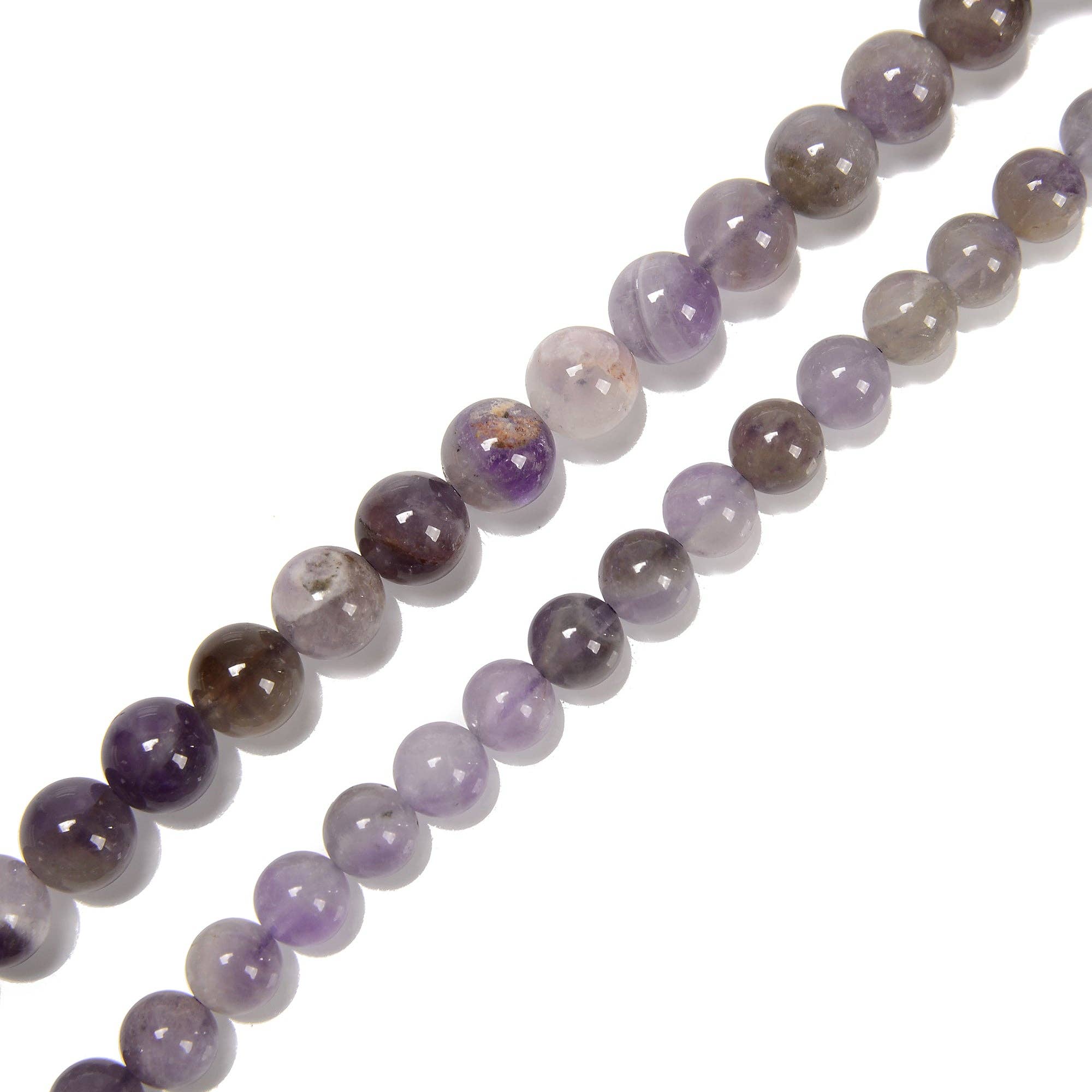 CRCBEADS - Wholesale Beads - Teeth Chevron Amethyst Smooth Round Beads Size 6.5-6.8mm 8mm 15.5'' Strand2