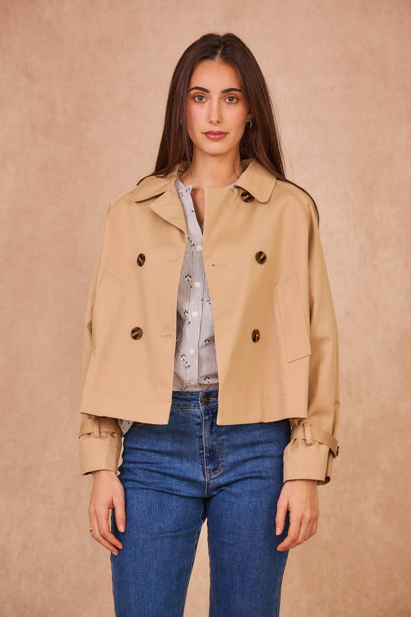 Calie Paris – Großhandel Jacke – Damen – VIOLETTE Trench – Moderne Eleganz in Baumwolle0