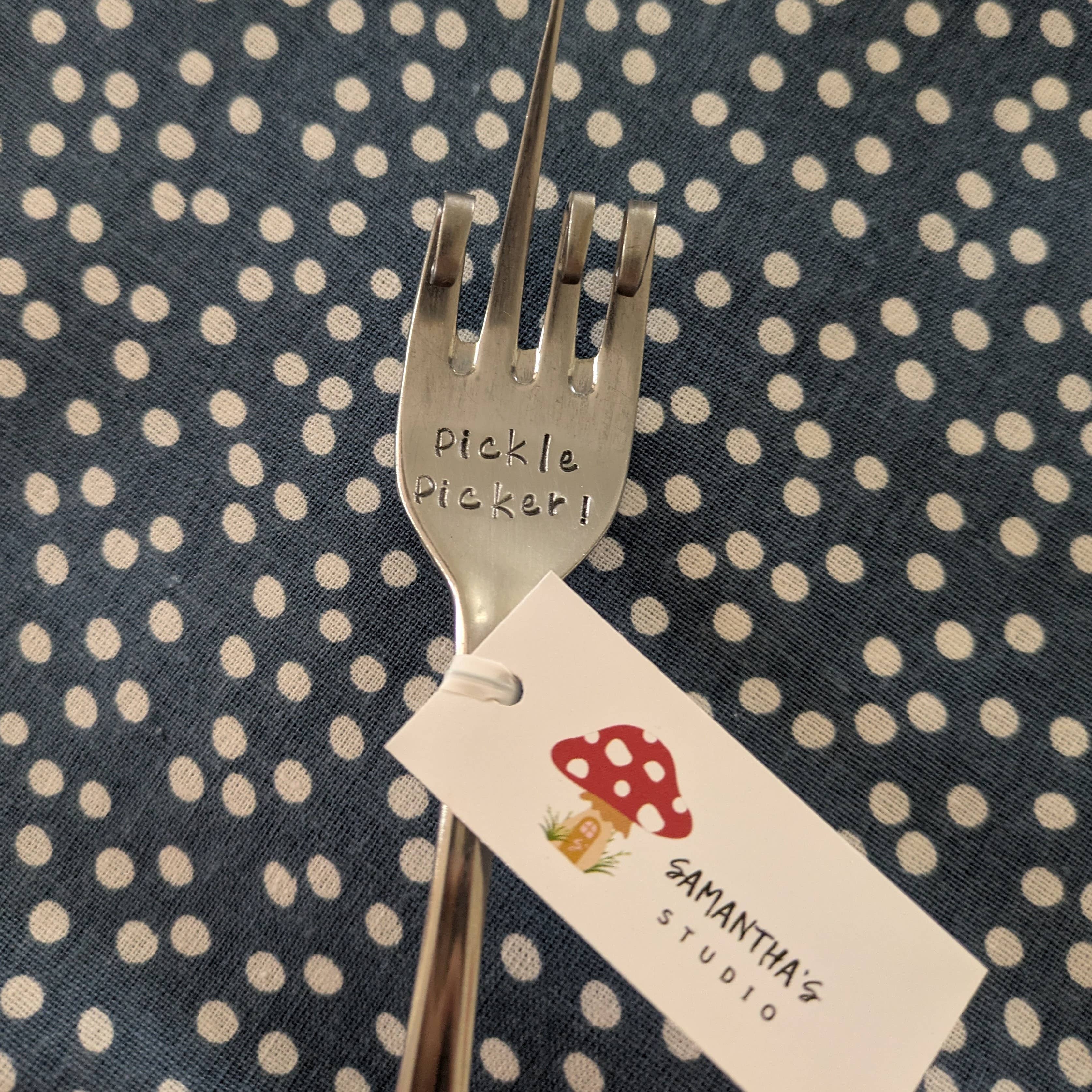 Samantha's Studio - Vente Fourchette - Couverts Pickle Picker (Fourchette), Couverts estampillés à la main1