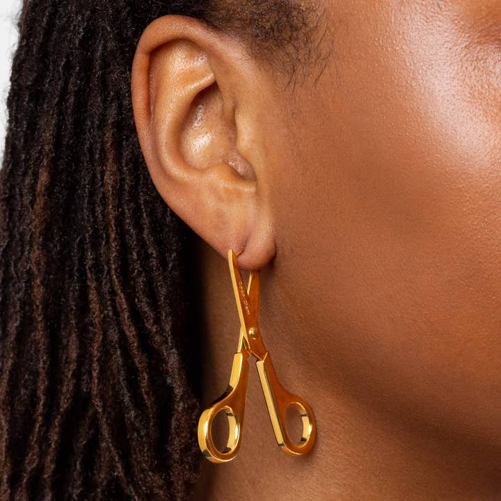 Coco Clem - Wholesale Hoop Earrings - Scissor Earrings in Gold0