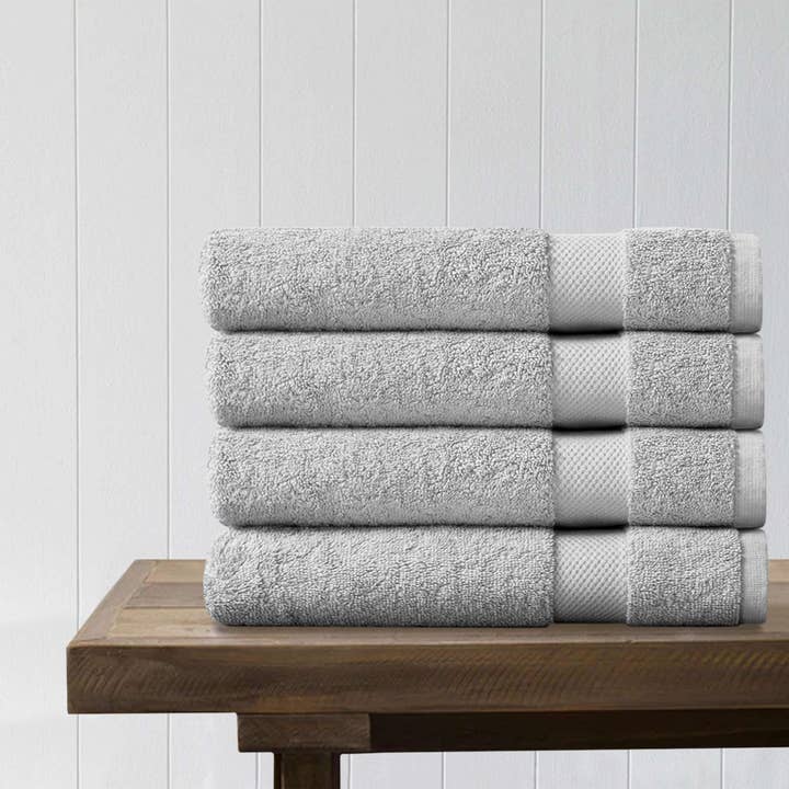 Delara - Wholesale Towel Set - 100% Organic Cotton Quick Dry Bath Towel (Pack of 4)4